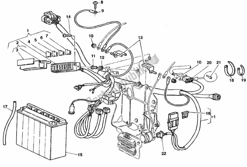 Alle onderdelen voor de Accu van de Ducati Superbike 916 Senna 1998
